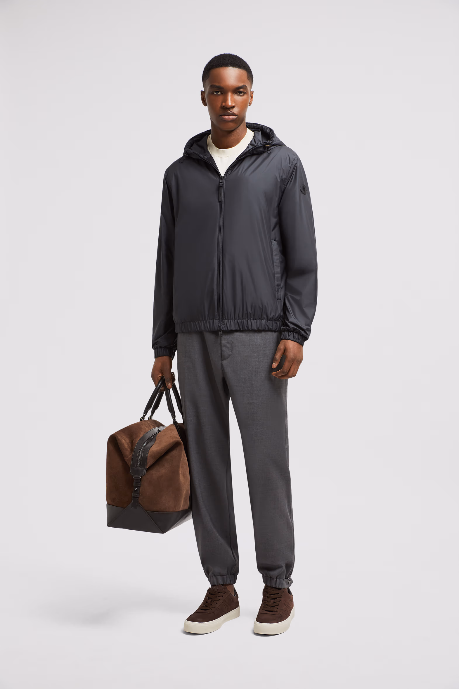Domene Hooded Windbreaker Men Black Moncler 0